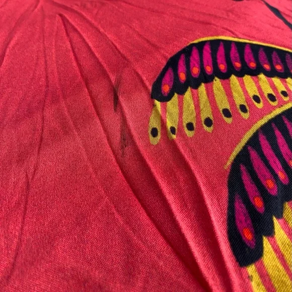 Farm Rio Living Bloom Maxi Dress Long Sleeve Red Jersey Size Large - Picture 9 of 11